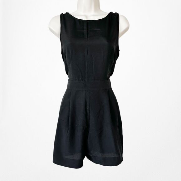 Vintage Y2K Black Sleeveless Casual Tank Dress Shorts Romper Size M - Picture 3 of 7